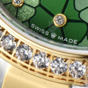 DateJust 31MM 904L YG GMF Diamond Bezel Green Flowers Dial Oyster Bracelet A2824 - Image 8