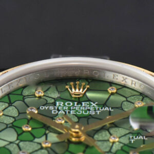 DateJust 31MM 904L YG GMF Diamond Bezel Green Flowers Dial Oyster Bracelet A2824 - Image 13