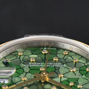 DateJust 31MM 904L YG GMF Diamond Bezel Green Flowers Dial Oyster Bracelet A2824 - Image 14