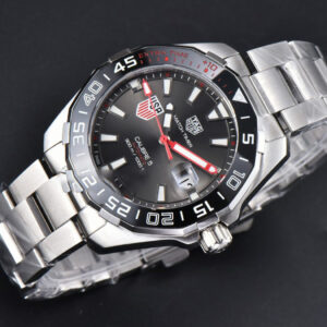 Aquaracer Calibre 5 OF 43MM Black Dial Red Hands SS Bracelet Swiss SW200 - Image 18