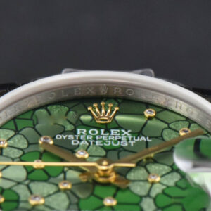 DateJust 31MM 904L YG GMF Fluted Bezel Green Flowers Dial Oyster Bracelet A2824 - Image 6