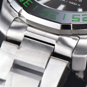 Aquaracer Calibre 5 GMT OF 43MM Green/Red Bezel Black Dial SS Bracelet Swiss SW200 - Image 27