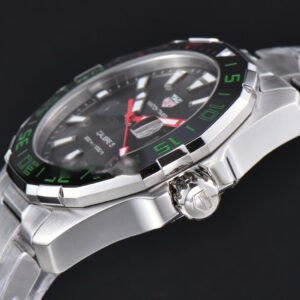 Aquaracer Calibre 5 GMT OF 43MM Green/Red Bezel Black Dial SS Bracelet Swiss SW200 - Image 28