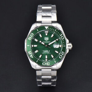 Aquaracer Calibre 5 OF 43MM Green Dial Green Bezel SS Bracelet Swiss SW200 - Image 19