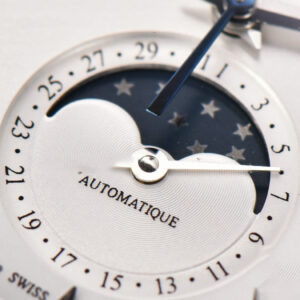 Master Ultra Thin Moon 1368420 SS YLF 39MM White Dial Black Leather Strap A925 - Image 4