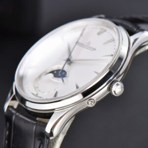 Master Ultra Thin Moon 1368420 SS YLF 39MM White Dial Black Leather Strap A925 - Image 7