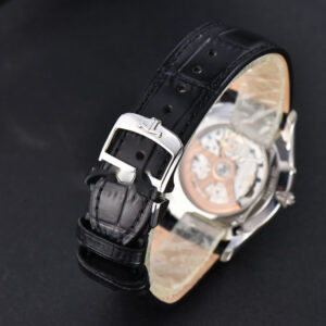 Master Ultra Thin Moon 1368420 SS YLF 39MM White Dial Black Leather Strap A925 - Image 10