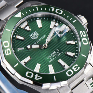 Aquaracer Calibre 5 OF 43MM Green Dial Green Bezel SS Bracelet Swiss SW200 - Image 29