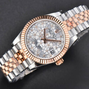 DateJust 31MM 904L RG/SS GMF Fluted Bezel Silver Flowers Dial Jubilee Bracelet A2824 - Image 2