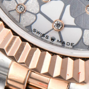 DateJust 31MM 904L RG/SS GMF Fluted Bezel Silver Flowers Dial Jubilee Bracelet A2824 - Image 6