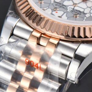 DateJust 31MM 904L RG/SS GMF Fluted Bezel Silver Flowers Dial Jubilee Bracelet A2824 - Image 9