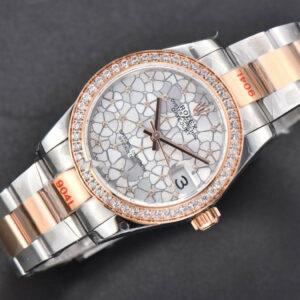 DateJust 31MM 904L RG/SS GMF Diamond Bezel Silver Flowers Dial Oyster Bracelet A2824 - Image 3