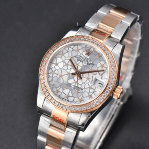 DateJust 31MM 904L RG/SS GMF Diamond Bezel Silver Flowers Dial Oyster Bracelet A2824 - Image 4