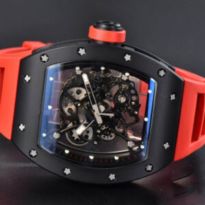 RM055 42.7mm BBRF Black NTPT Black Skeleton Dial Red Rubber Strap RMUL2 - Image 2