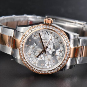 DateJust 31MM 904L RG/SS GMF Diamond Bezel Silver Flowers Dial Oyster Bracelet A2824 - Image 15