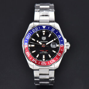 Aquaracer Calibre 7 GMT OF 43MM Blue/Red Bezel Black Dial Swiss SW200 - Image 17