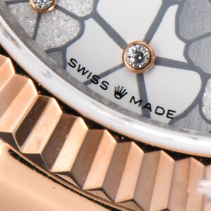 DateJust 31MM 904L RG/SS GMF Fluted Bezel Silver Flowers Dial Oyster Bracelet A2824 - Image 6