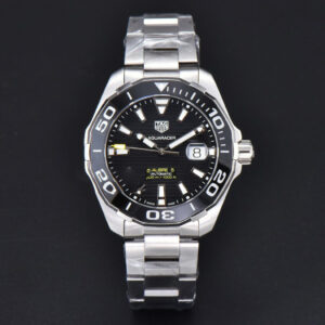 Aquaracer Caliber 5 43mm OF Black Dial Silver Hand SS Bracelet SW200 - Image 17