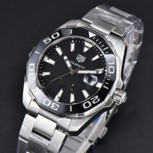 Aquaracer Caliber 5 43mm OF Black Dial Silver Hand SS Bracelet SW200 - Image 19
