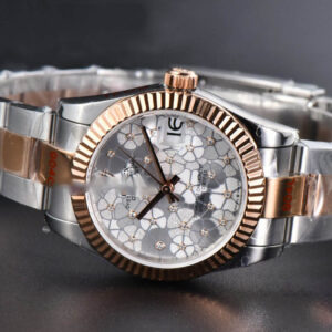 DateJust 31MM 904L RG/SS GMF Fluted Bezel Silver Flowers Dial Oyster Bracelet A2824 - Image 13