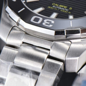 Aquaracer Caliber 5 43mm OF Black Dial Silver Hand SS Bracelet SW200 - Image 25