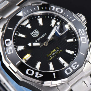 Aquaracer Caliber 5 43mm OF Black Dial Silver Hand SS Bracelet SW200 - Image 27