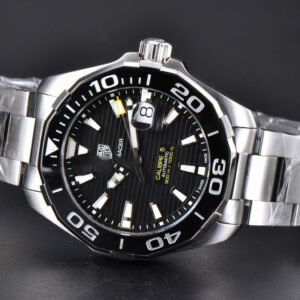 Aquaracer Caliber 5 43mm OF Black Dial Silver Hand SS Bracelet SW200 - Image 28