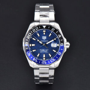 Aquaracer Caliber 5 GMT 43mm OF Blue/Black Bezel Blue Dial SS Bracelet SW200 - Image 17