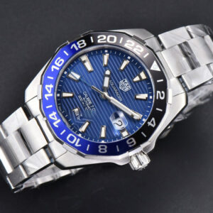 Aquaracer Caliber 5 GMT 43mm OF Blue/Black Bezel Blue Dial SS Bracelet SW200 - Image 18