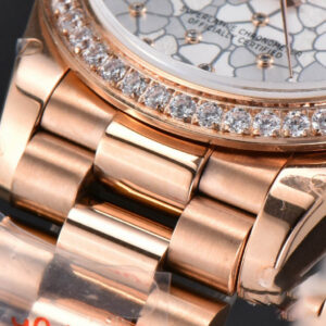DateJust 31MM 904L RG GMF Diamond Bezel Silver Flowers Dial President Bracelet A2824 - Image 3