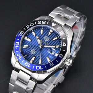 Aquaracer Caliber 5 GMT 43mm OF Blue/Black Bezel Blue Dial SS Bracelet SW200 - Image 19