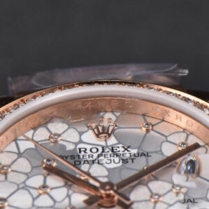 DateJust 31MM 904L RG GMF Diamond Bezel Silver Flowers Dial President Bracelet A2824 - Image 6