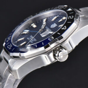 Aquaracer Caliber 5 GMT 43mm OF Blue/Black Bezel Blue Dial SS Bracelet SW200 - Image 26