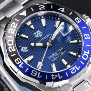 Aquaracer Caliber 5 GMT 43mm OF Blue/Black Bezel Blue Dial SS Bracelet SW200 - Image 27