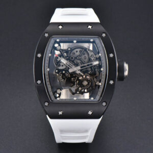 RM055 42.7mm BBRF Black Ceramic Black Skeleton Dial White Rubber Strap RMUL2 - Image 3