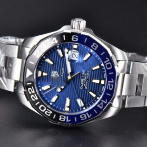 Aquaracer Caliber 5 GMT 43mm OF Blue/Black Bezel Blue Dial SS Bracelet SW200 - Image 28