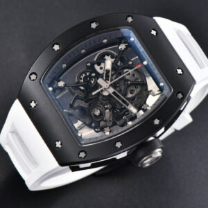 RM055 42.7mm BBRF Black Ceramic Black Skeleton Dial White Rubber Strap RMUL2 - Image 4