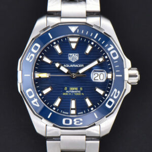Aquaracer Caliber 5 43mm OF Blue Dial Silver Hand SS Bracelet SW200