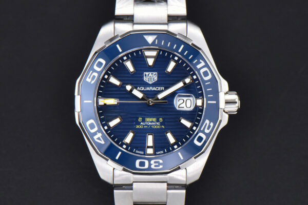 Aquaracer Caliber 5 43mm OF Blue Dial Silver Hand SS Bracelet SW200