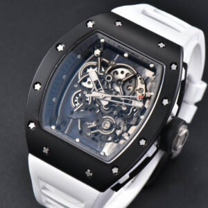 RM055 42.7mm BBRF Black Ceramic Black Skeleton Dial White Rubber Strap RMUL2 - Image 5