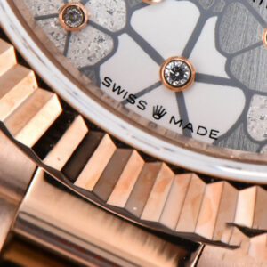 DateJust 31MM 904L RG GMF Fluted Bezel Silver Flowers Dial President Bracelet A2824 - Image 7