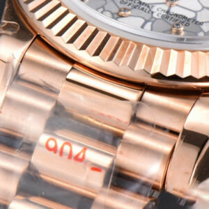DateJust 31MM 904L RG GMF Fluted Bezel Silver Flowers Dial President Bracelet A2824 - Image 9