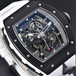 RM055 42.7mm BBRF Black Ceramic Black Skeleton Dial White Rubber Strap RMUL2 - Image 14