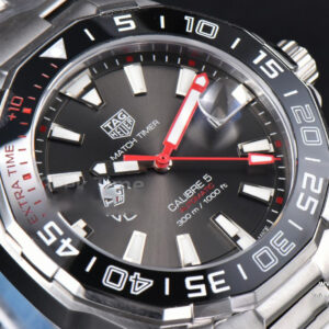 Aquaracer Caliber 5 43mm OF Black ‘Lion’ Dial Red Hand SS Bracelet SW200 - Image 28