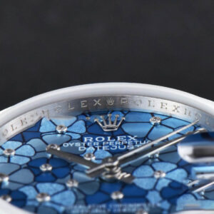 DateJust 31MM 904L GMF Diamond Bezel Blue Flowers Dial President Bracelet A2824 - Image 7
