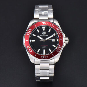 Aquaracer 300M 41mm OF Red Bezel Black Dial SS Bracelet SW200 - Image 11