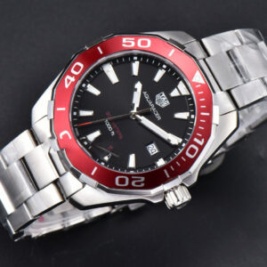 Aquaracer 300M 41mm OF Red Bezel Black Dial SS Bracelet SW200 - Image 12