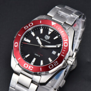 Aquaracer 300M 41mm OF Red Bezel Black Dial SS Bracelet SW200 - Image 13