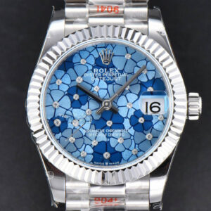 DateJust 31MM 904L GMF Fluted Bezel Blue Flowers Dial President Bracelet A2824