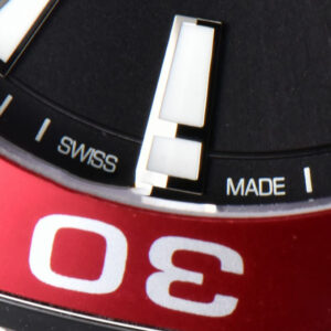 Aquaracer 300M 41mm OF Red Bezel Black Dial SS Bracelet SW200 - Image 17